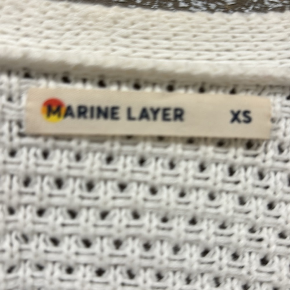 Marine Layer cream waffle open knit Cardigan size XS - Picture 6 of 9